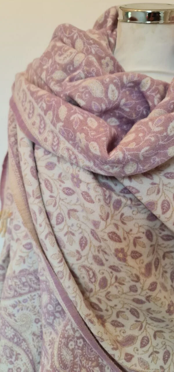 Yakwol Omslagdoek - Lila - Zand - Afbeelding 9