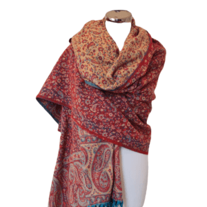 Yakwol Omslagdoek - Roze - Turquoise - Zand