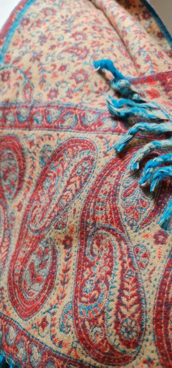 Yakwol Omslagdoek - Roze - Turquoise - Zand - Afbeelding 5