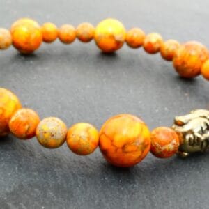 Halfedelsteen Armband - Oranje Jade