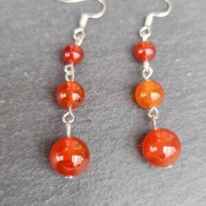 Oorbel Agaath Rood/Oranje