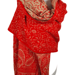 Yakwol Omslagdoek - Oranje, Rood, Zand