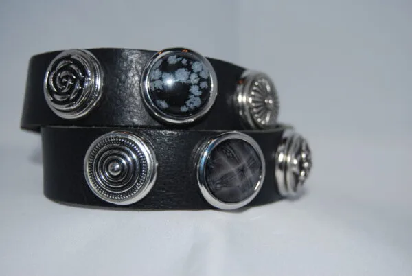 Dubbele leren armband  voor 6 Clicks (18-20mm) - Afbeelding 4