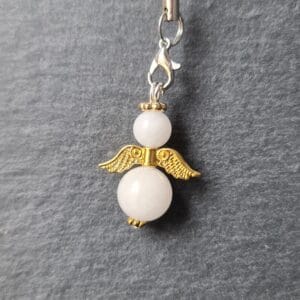 Beschermengel Halfedelsteen - Jade Wit, Goud