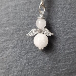 Beschermengel Halfedelsteen - Jade Wit, Zilver