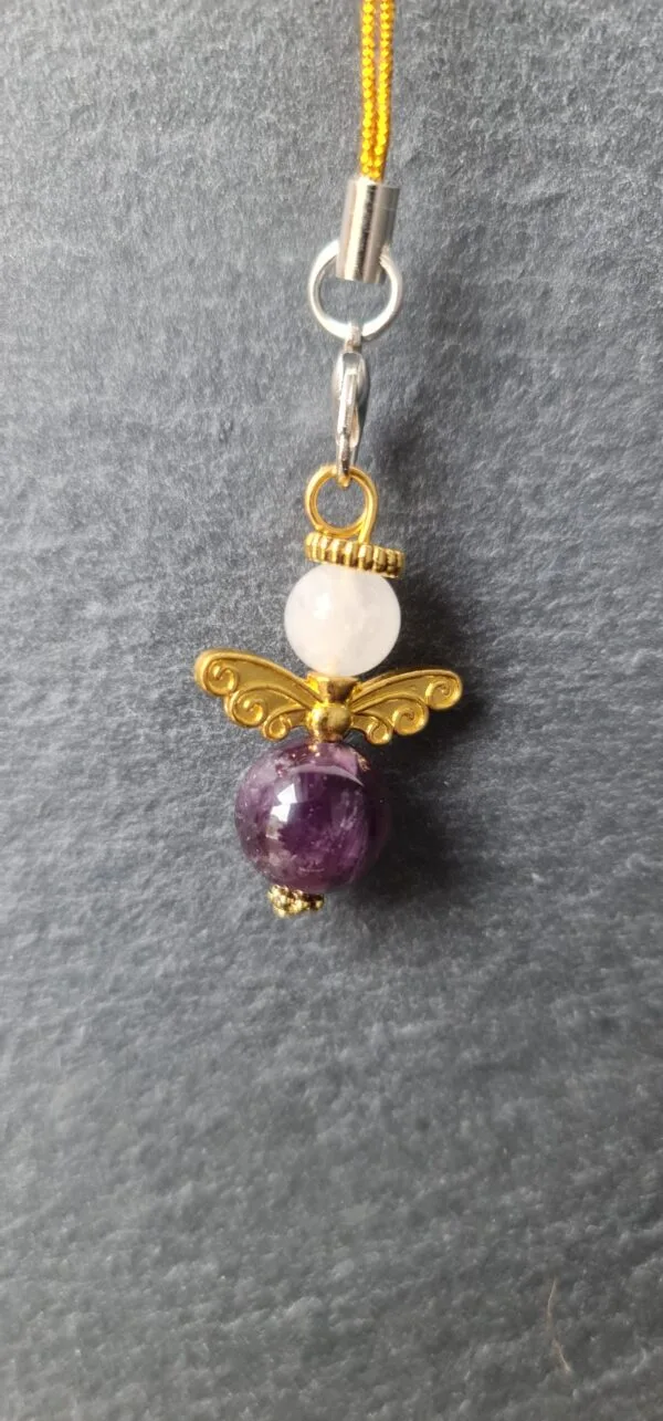 Beschermengel Halfedelsteen - Amethist, Jade Wit, Goud