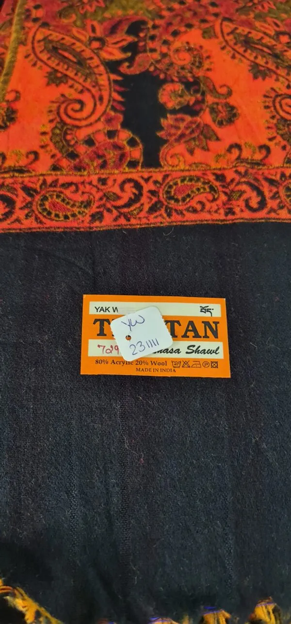 Yakwol Omslagdoek - Oranje, Zwart - Afbeelding 9