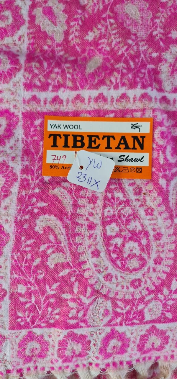 Yakwol Omslagdoek - Roze, Zand - Afbeelding 9