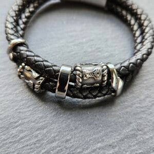 Armband, Leer, Zwart