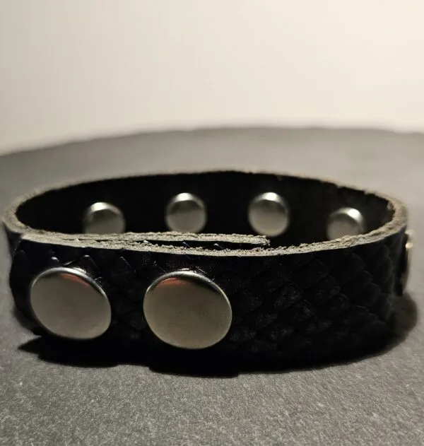 Enkele leren Armband  23 cm lang voor 5 Clicks (12mm) - Afbeelding 4
