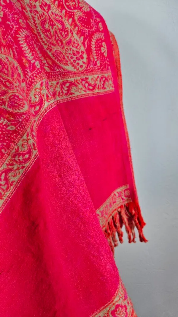 Yakwol Omslagdoek - Roze, Oranje, Zand - Afbeelding 5