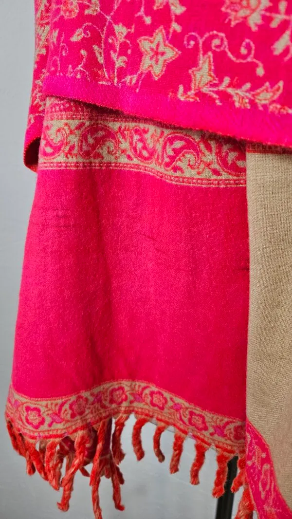 Yakwol Omslagdoek - Roze, Oranje, Zand - Afbeelding 7