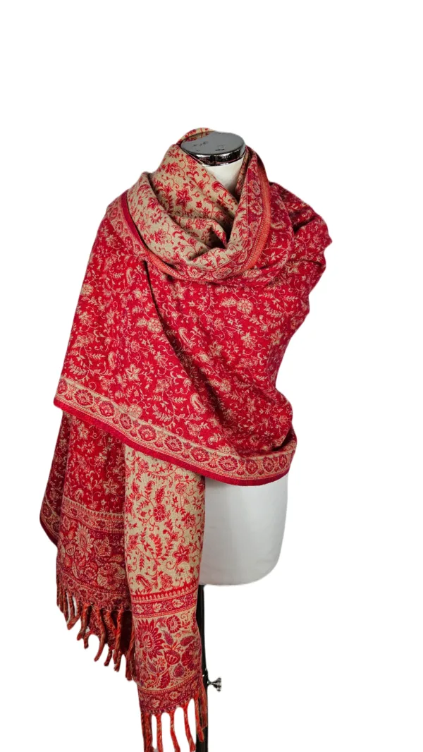 Yakwol Omslagdoek - Roze, Zand - Afbeelding 6