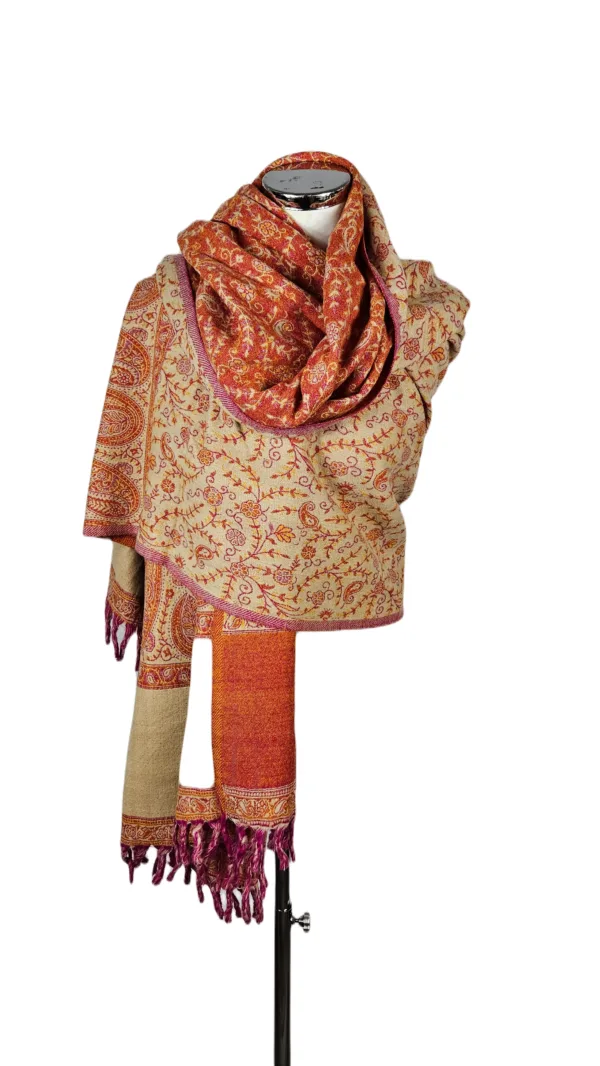 Yakwol Omslagdoek - Oranje, Zand