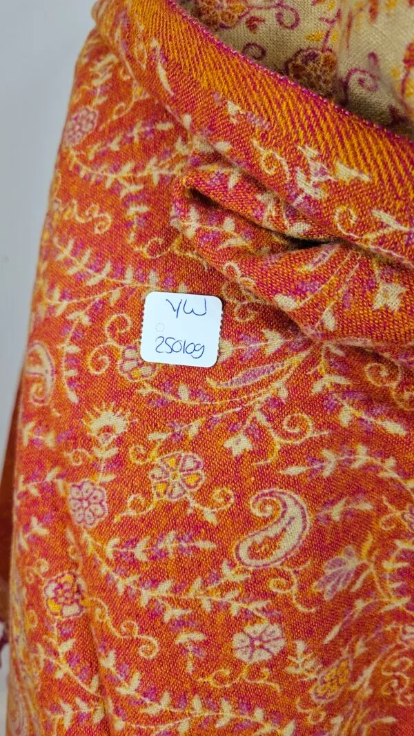 Yakwol Omslagdoek - Oranje, Zand - Afbeelding 3