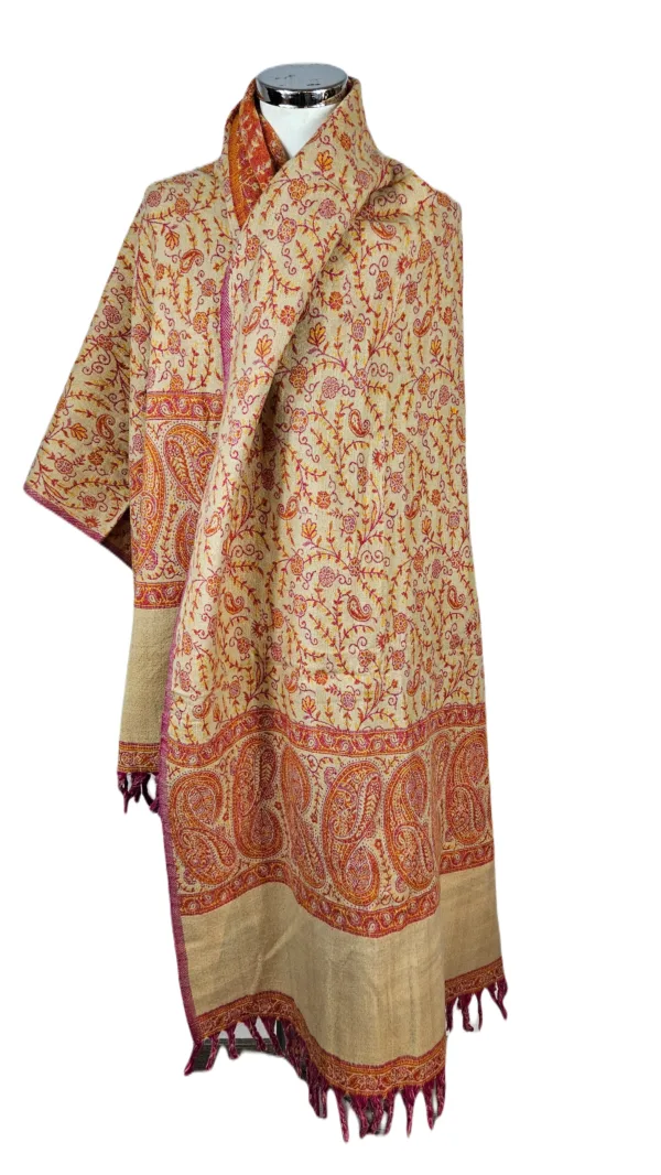 Yakwol Omslagdoek - Oranje, Zand - Afbeelding 5