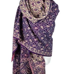 Yakwol Omslagdoek - Blauw, Paars, Zand