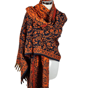 Yakwol Omslagdoek - Blauw, Oranje