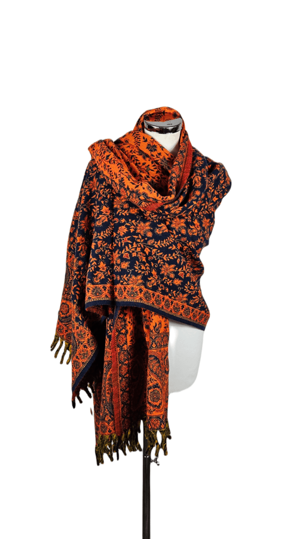 Yakwol Omslagdoek - Blauw, Oranje