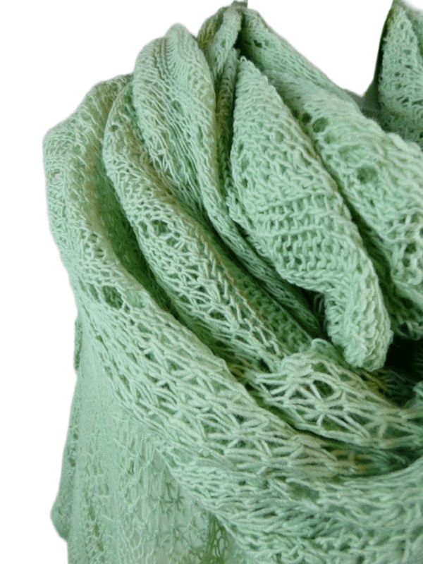 Gebreide Omslagdoek - Eucalyptus - Afbeelding 4