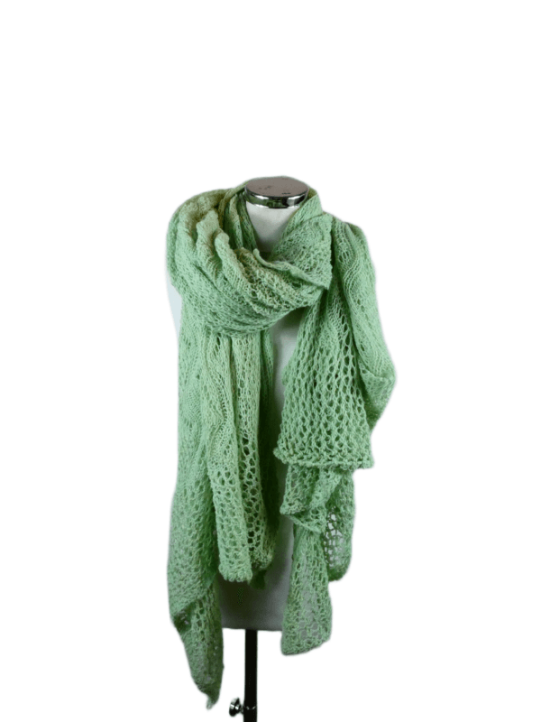Gebreide Omslagdoek - Eucalyptus - Afbeelding 3