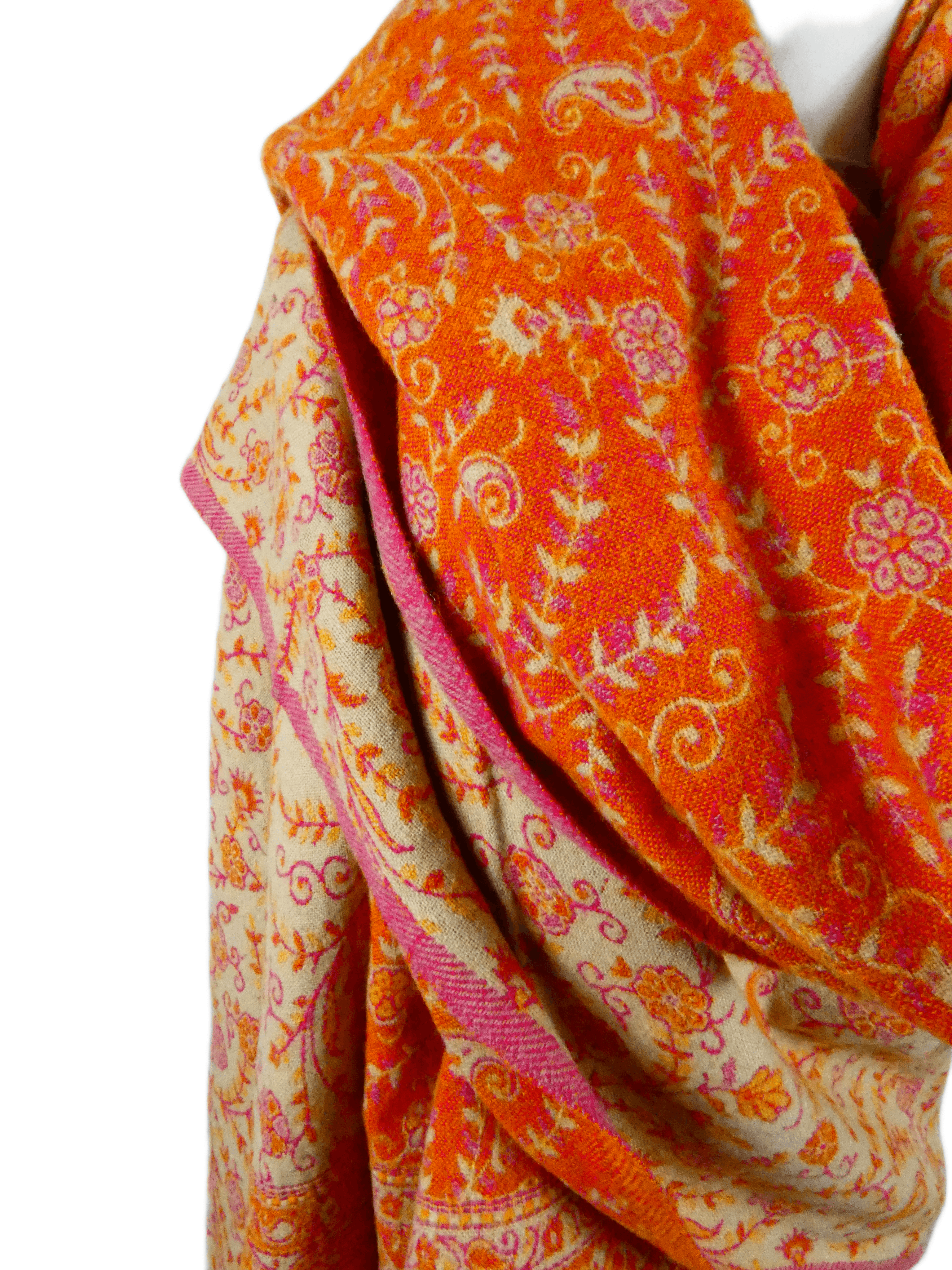 Yakwol Omslagdoek - Oranje, Zand - Afbeelding 3
