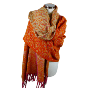 Yakwol Omslagdoek -  Oranje, Zand