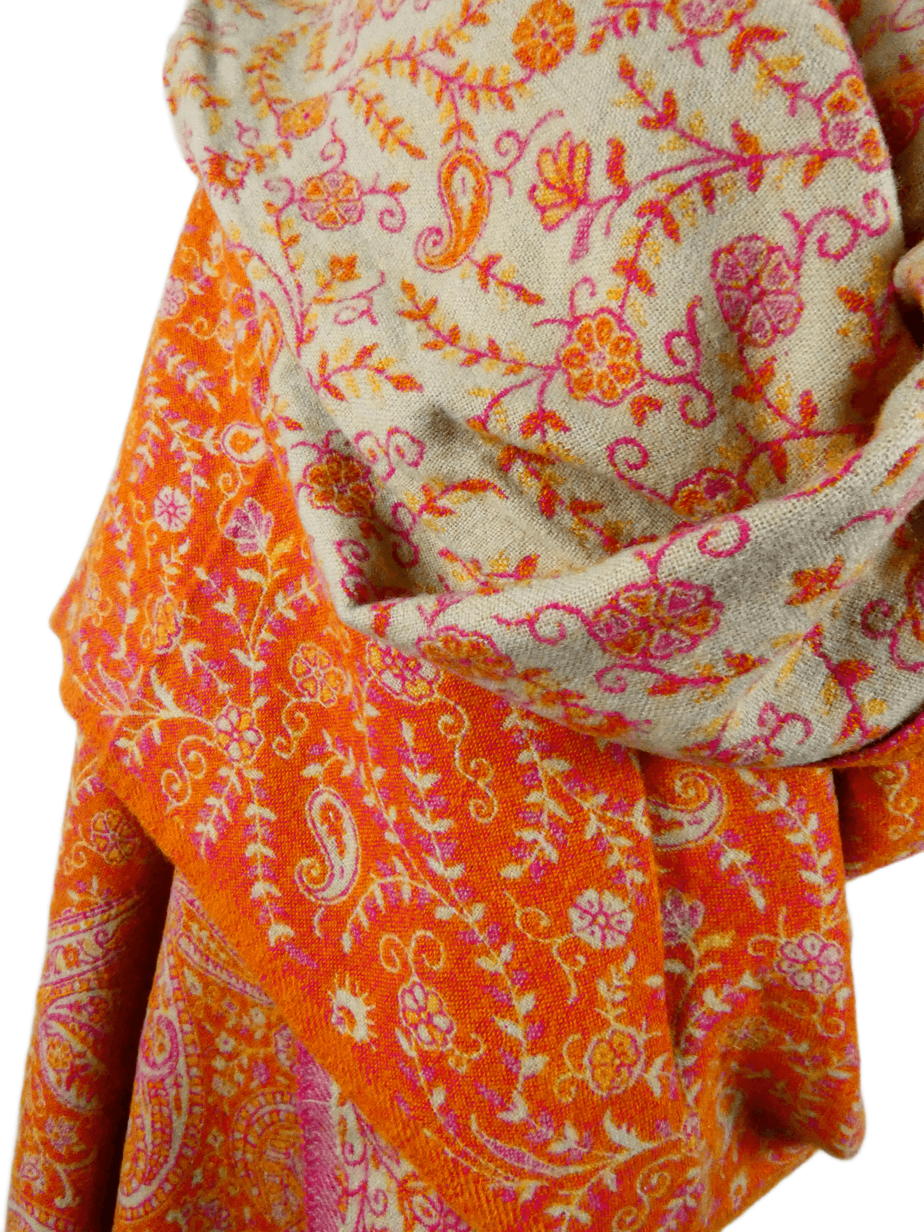 Yakwol Omslagdoek - Oranje, Zand - Afbeelding 6