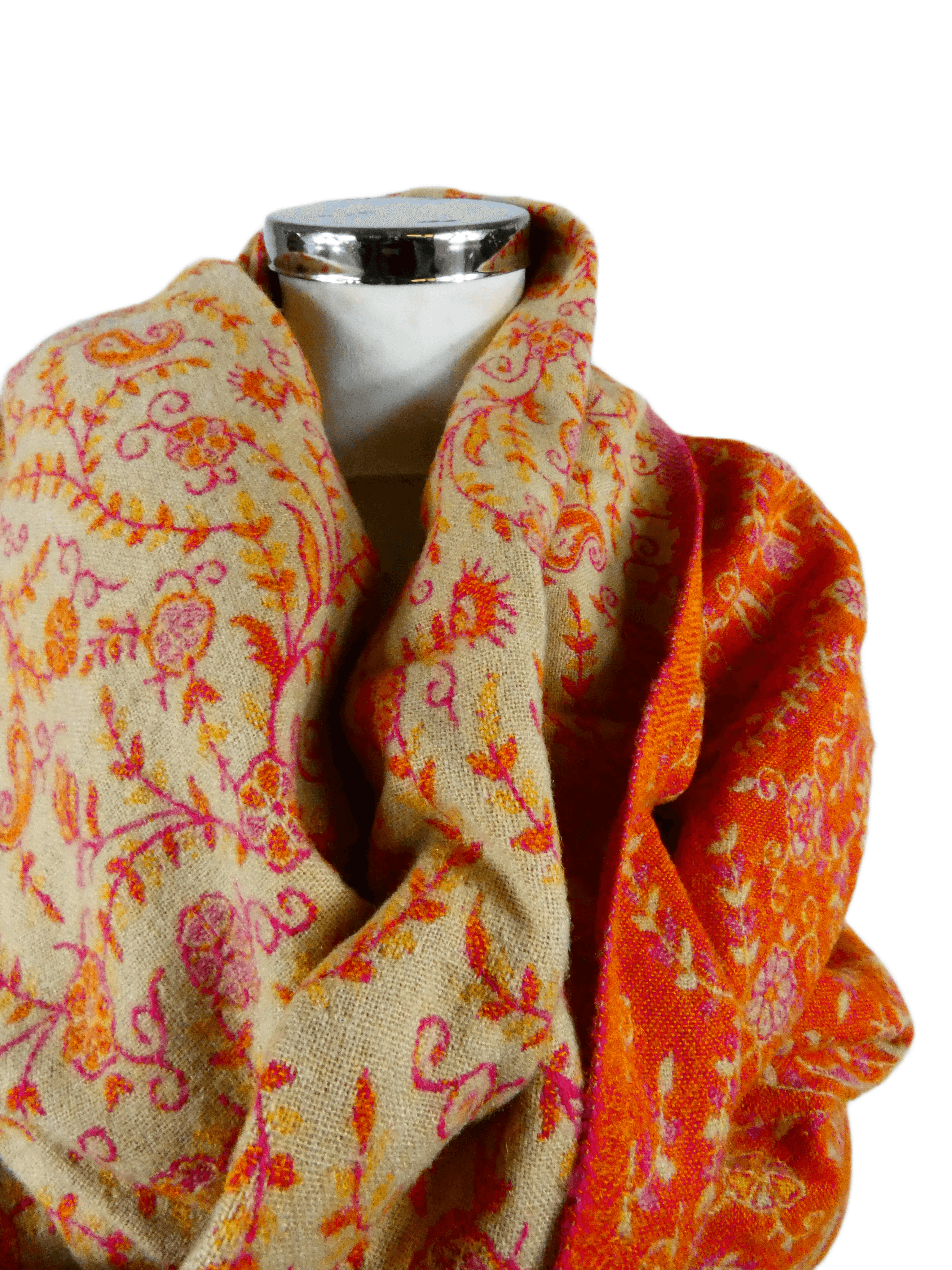 Yakwol Omslagdoek - Oranje, Zand - Afbeelding 8