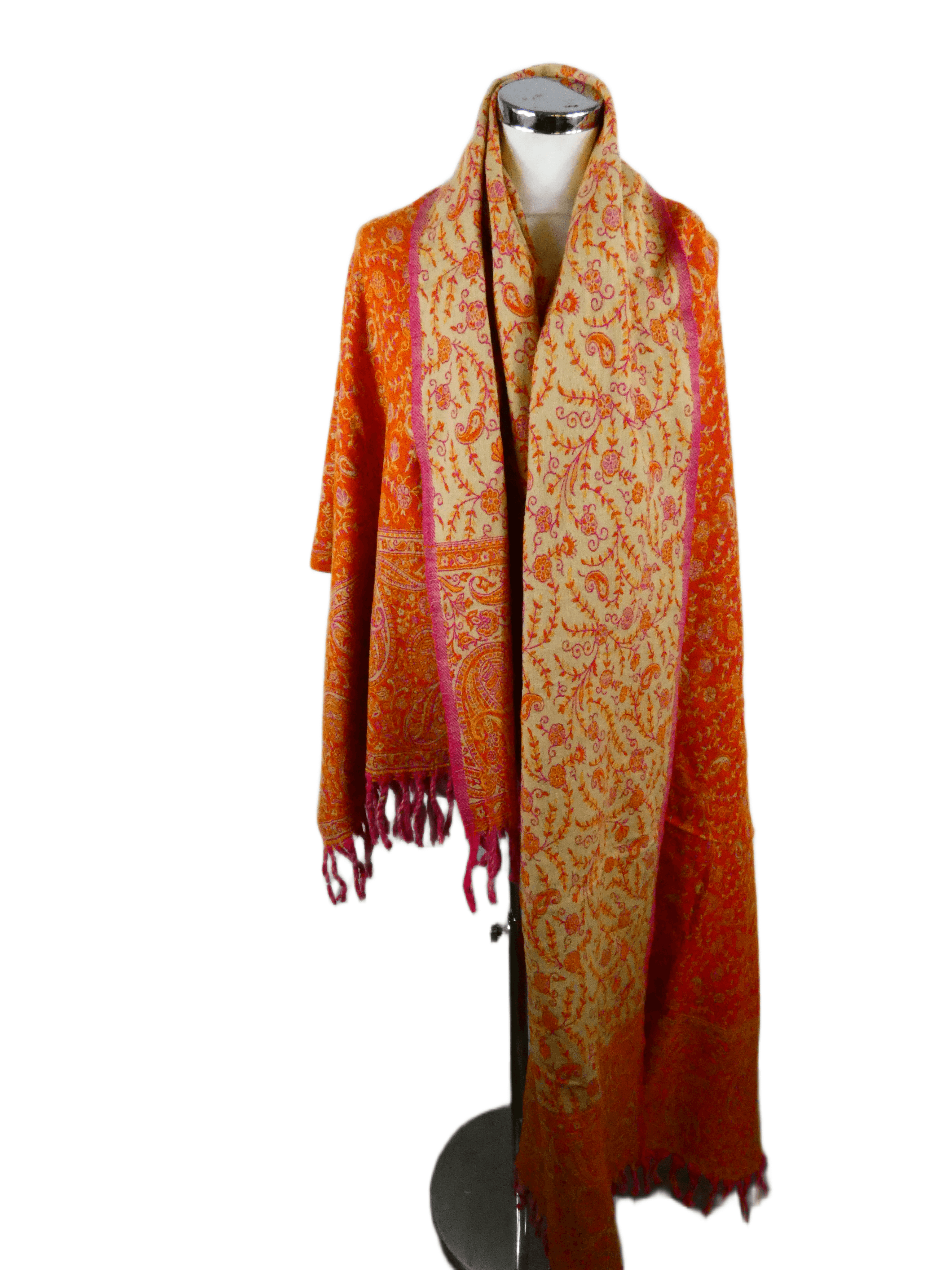 Yakwol Omslagdoek - Oranje, Zand - Afbeelding 9