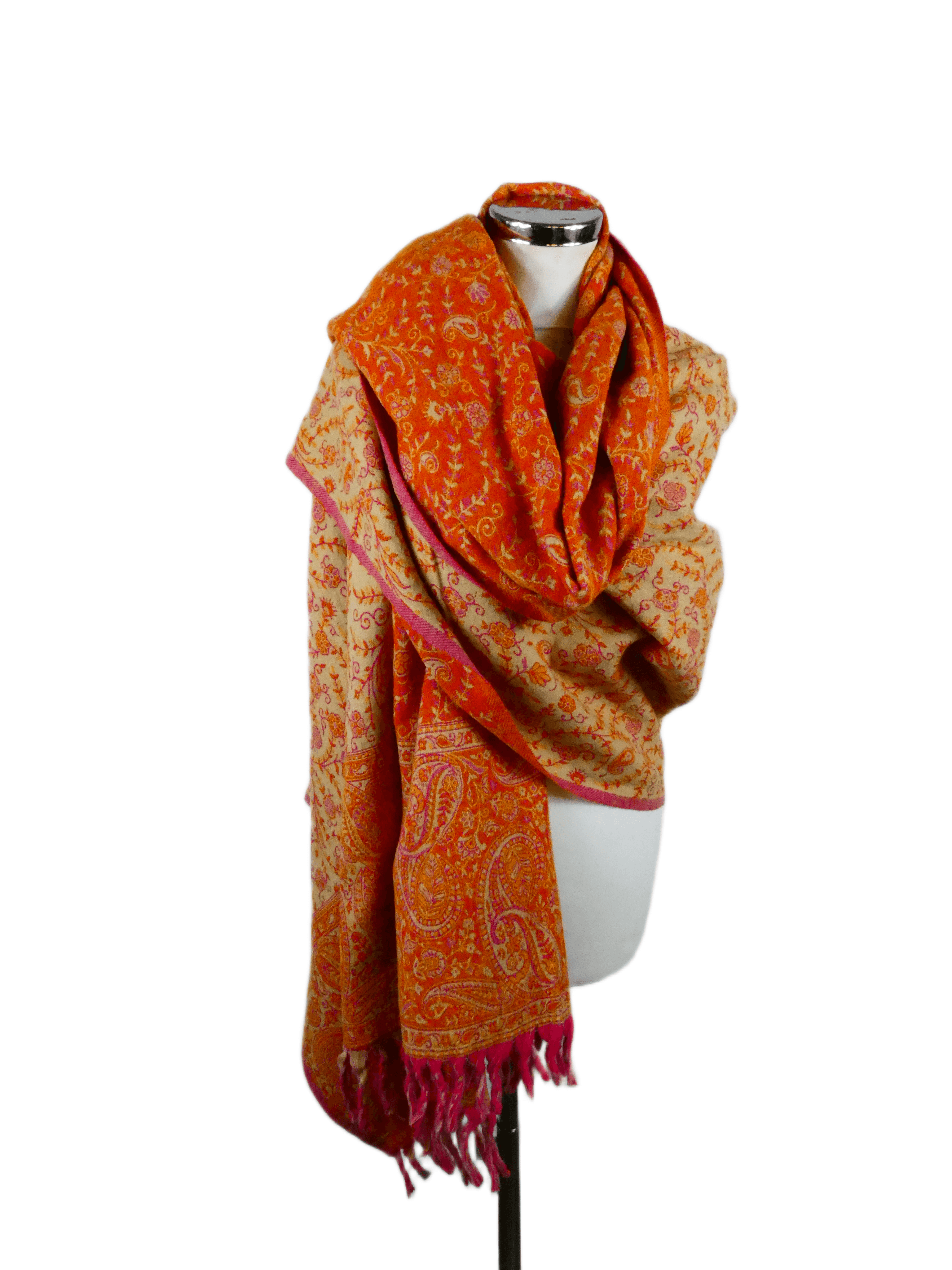 Yakwol Omslagdoek - Oranje, Zand - Afbeelding 10