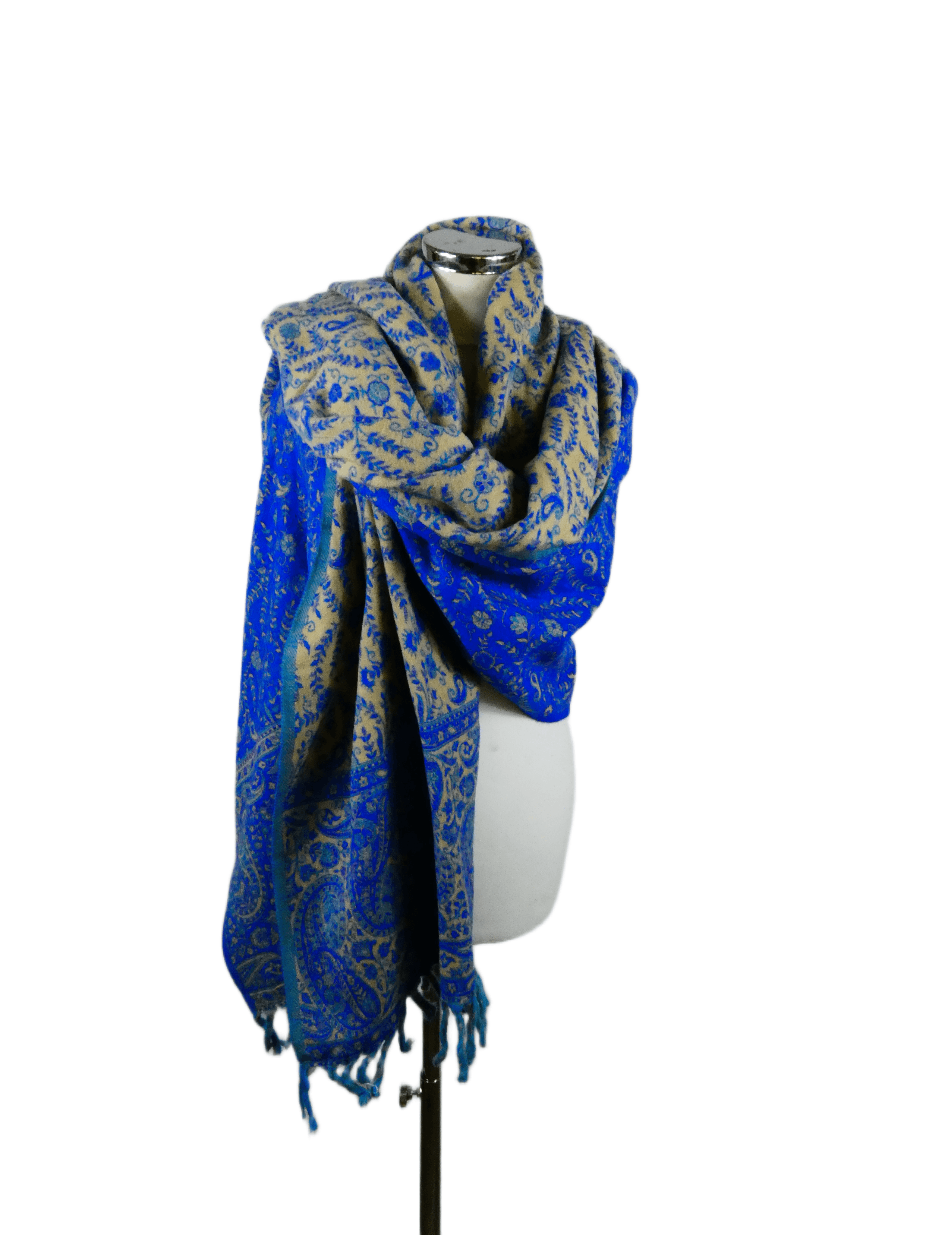 Yakwol Omslagdoek - Blauw, Zand