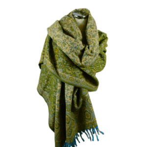 Yakwol Omslagdoek -  Blauw, Groen, Olijf, Zand