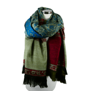 Yakwol Sjaal, Blauw Rood Olijf