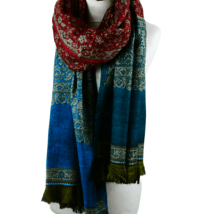 Yakwol Sjaal, Blauw Rood Olijf