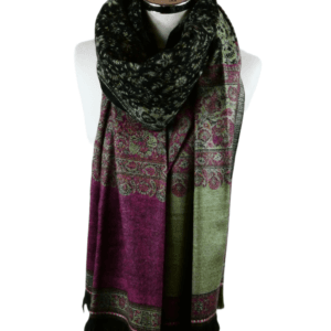 Yakwol Sjaal, Bruin Olijf Roze