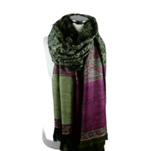 Yakwol Sjaal, Blauw, Olijf, Roze, Zwart