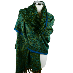 Yakwol Omslagdoek - Blauw, Groen