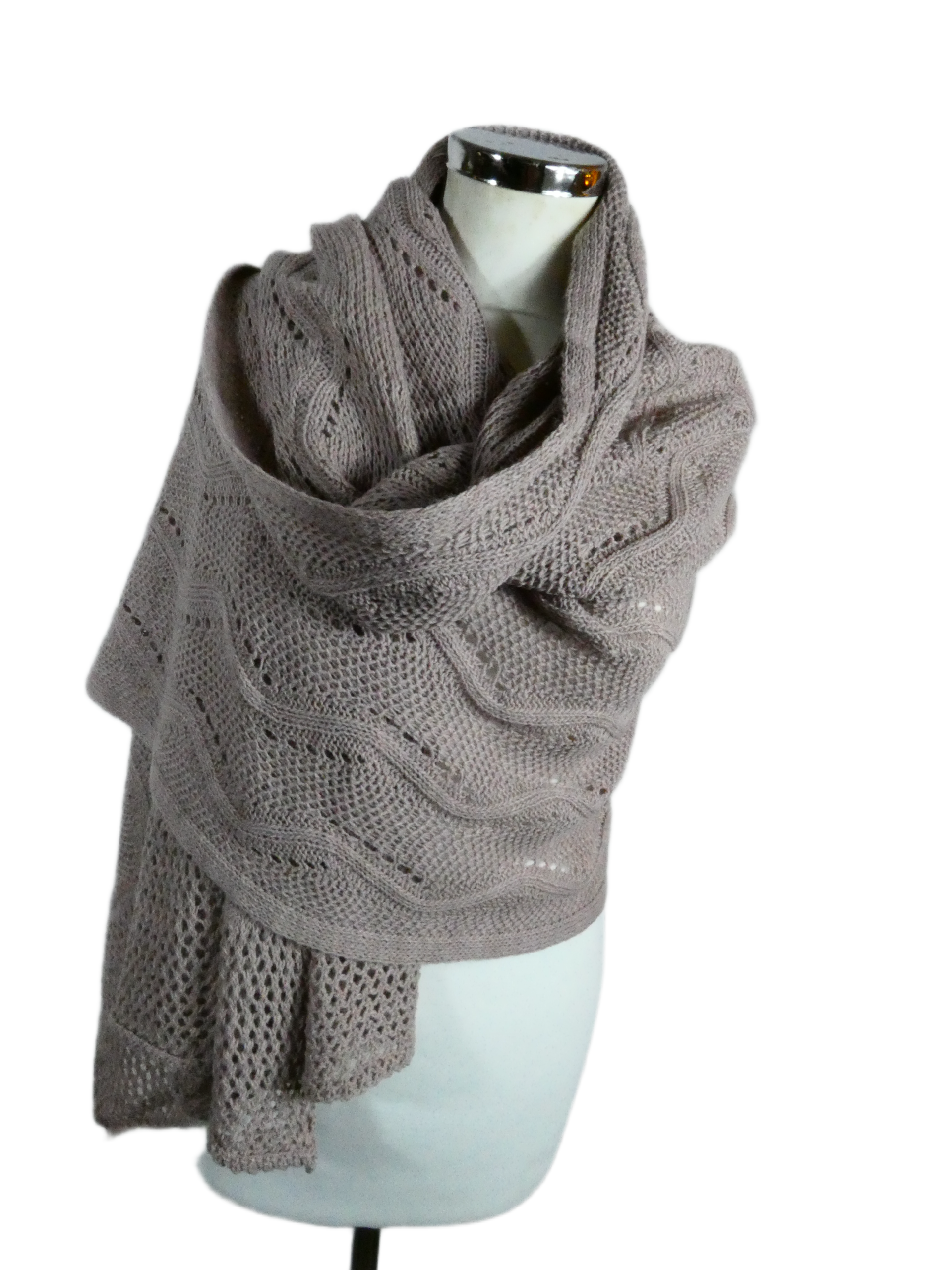 Gebreide Omslagdoek - Poeder, Roze