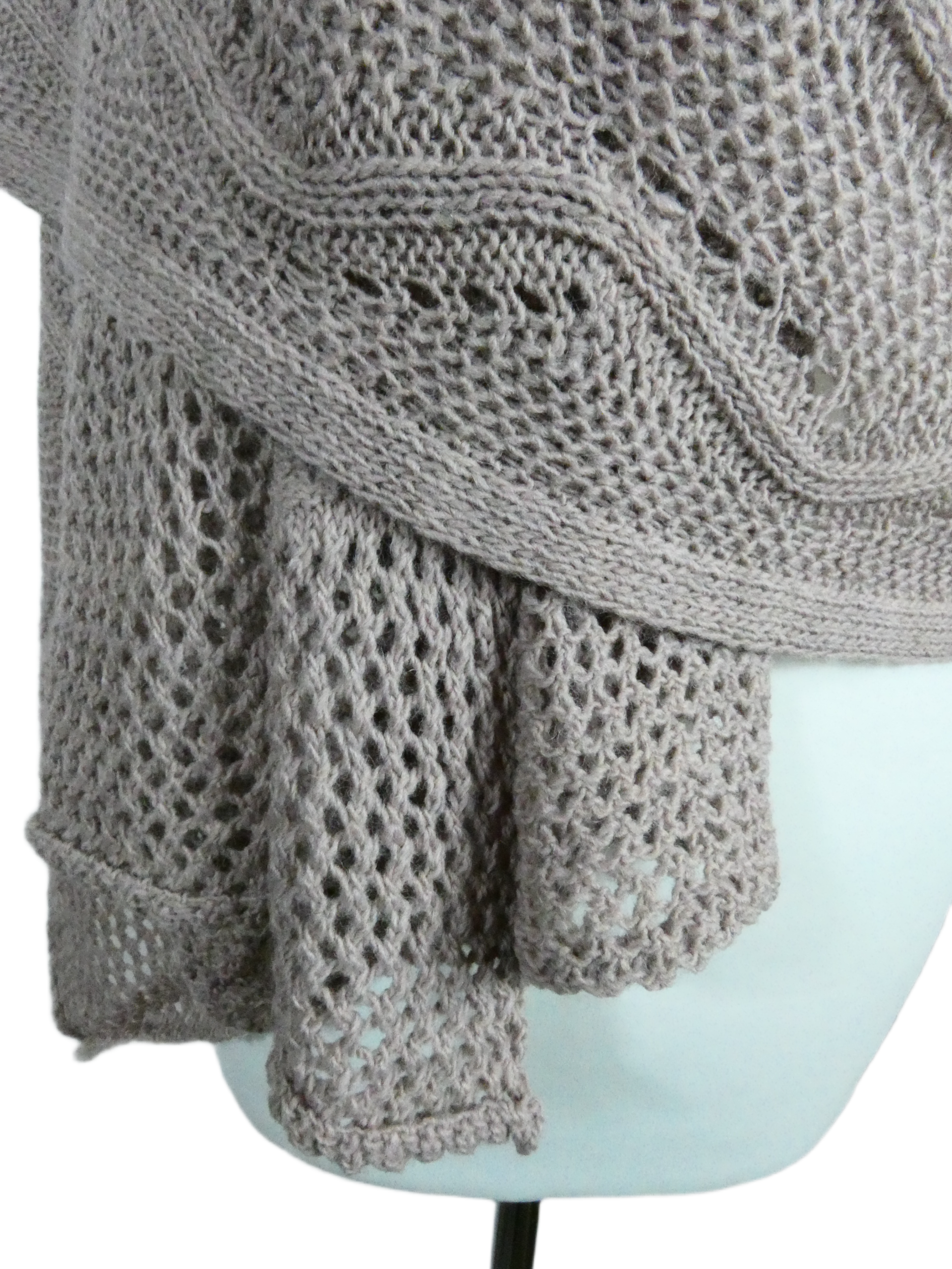 Gebreide Omslagdoek - Poeder, Roze - Afbeelding 4