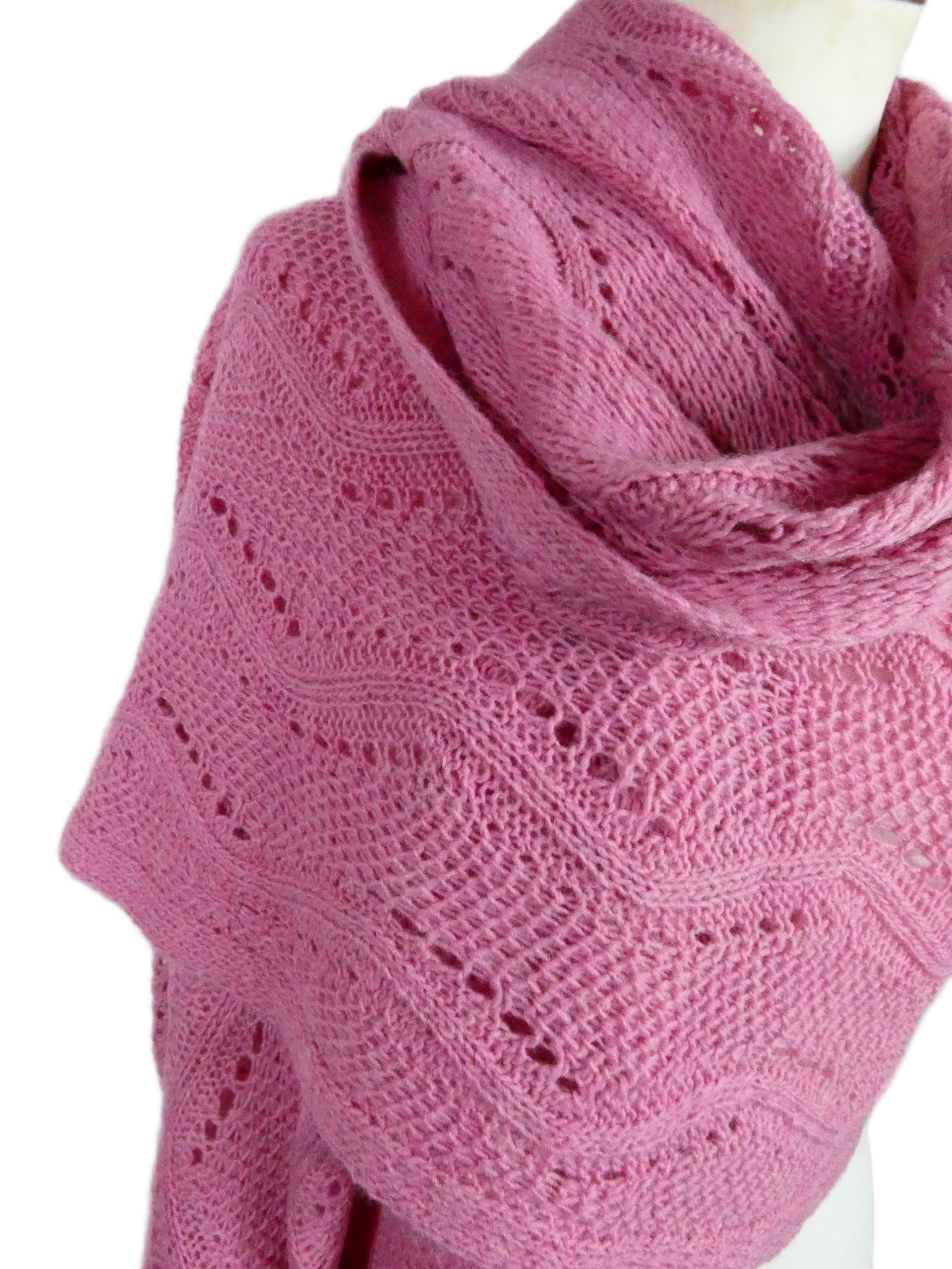 Gebreide Omslagdoek - Bubble Gum, Roze - Afbeelding 4