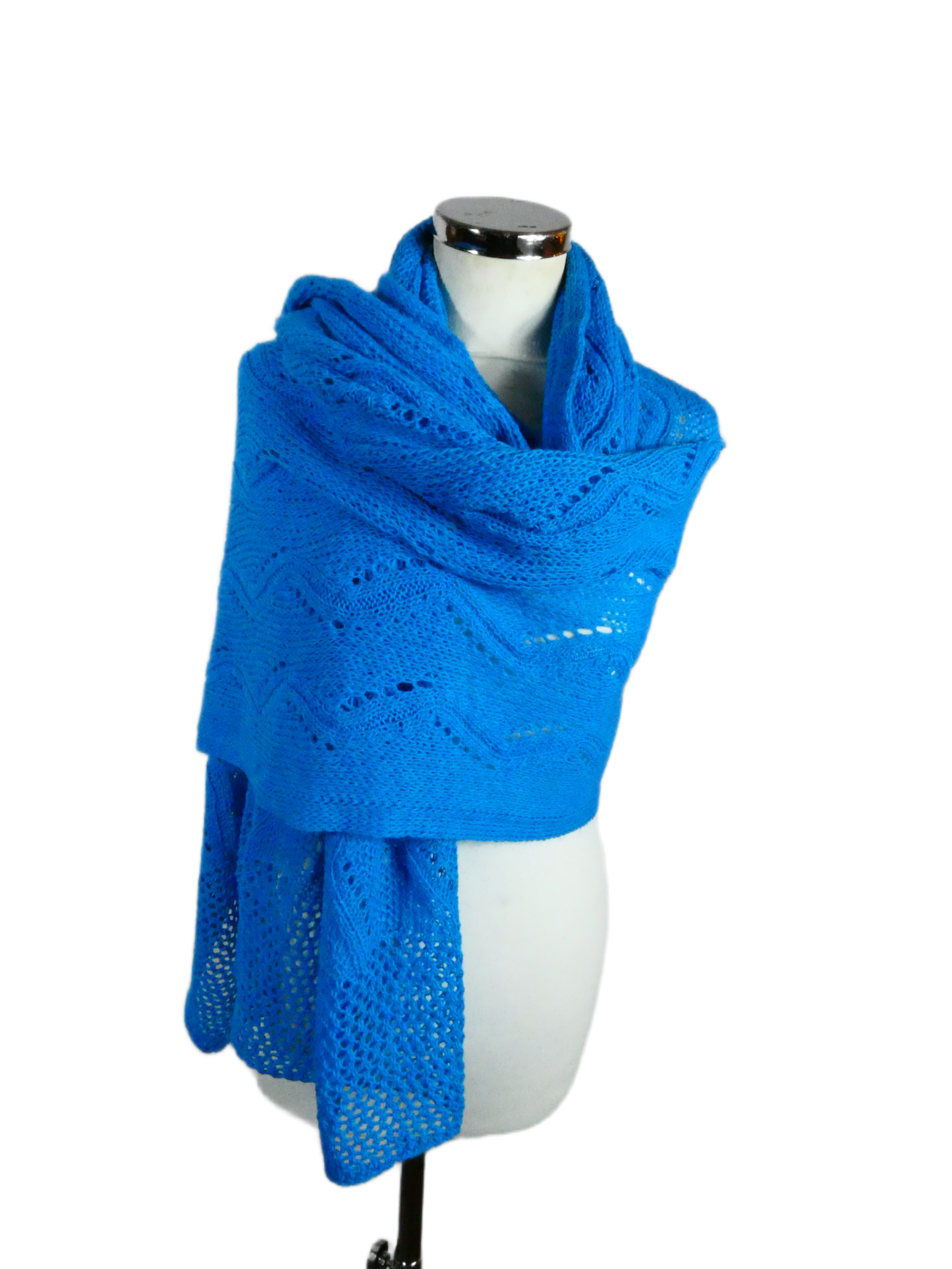 Gebreide Omslagdoek - Breeze, Blauw