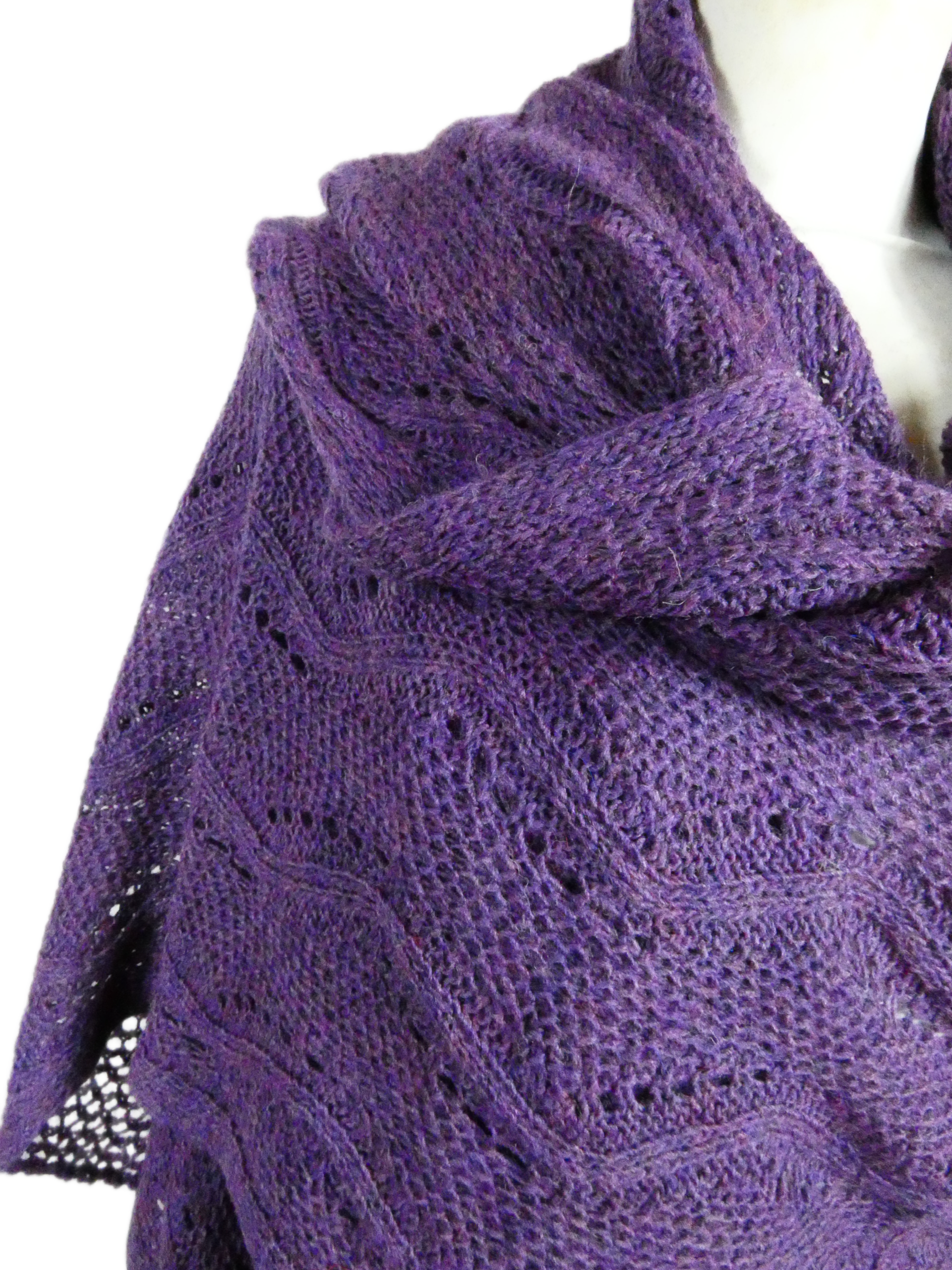 Gebreide Omslagdoek - Lavendel, Paars - Afbeelding 5