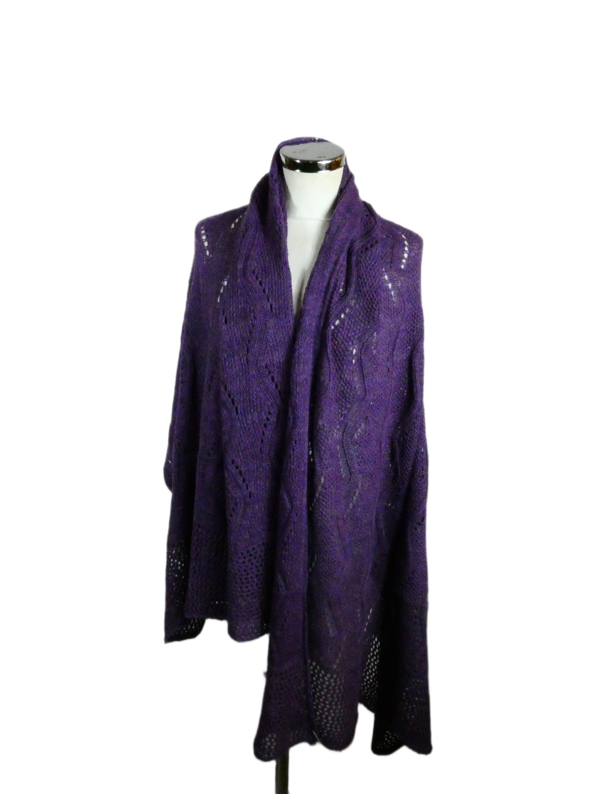 Gebreide Omslagdoek - Lavendel, Paars - Afbeelding 4