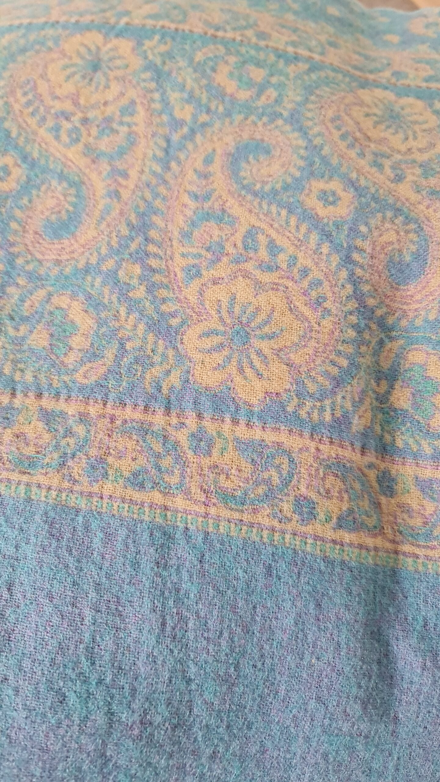 Yakwol Omslagdoek - Blauw, Lila, Zand - Afbeelding 8