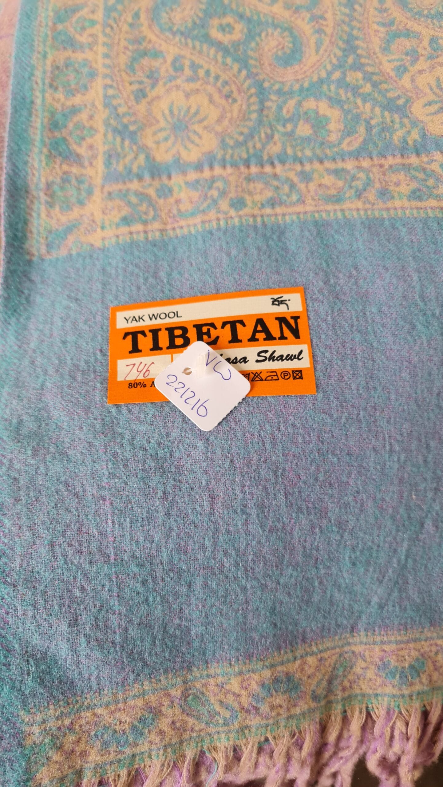 Yakwol Omslagdoek - Blauw, Lila, Zand - Afbeelding 6