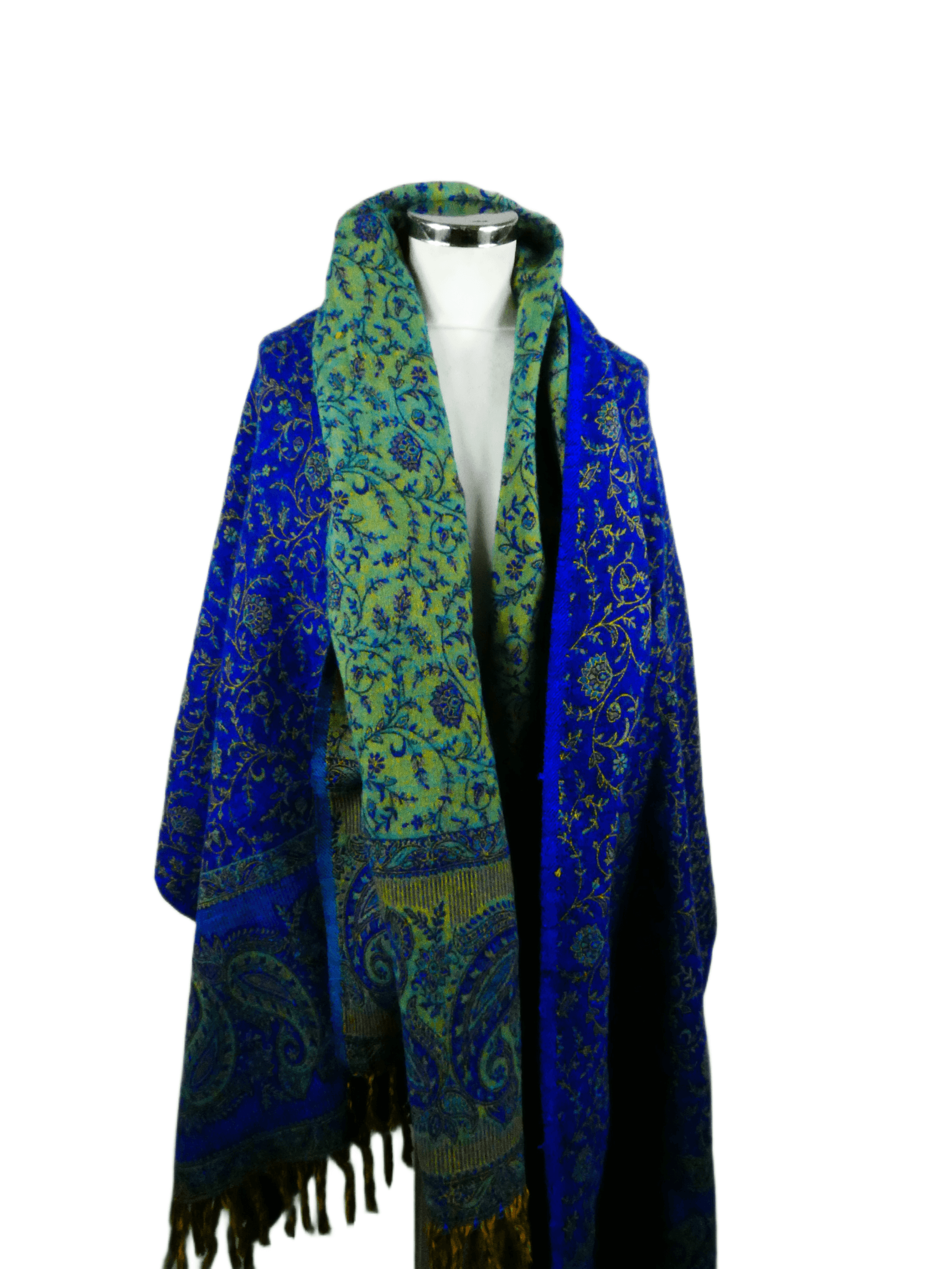 Yakwol Omslagdoek - Blauw, Turquoise - Afbeelding 6