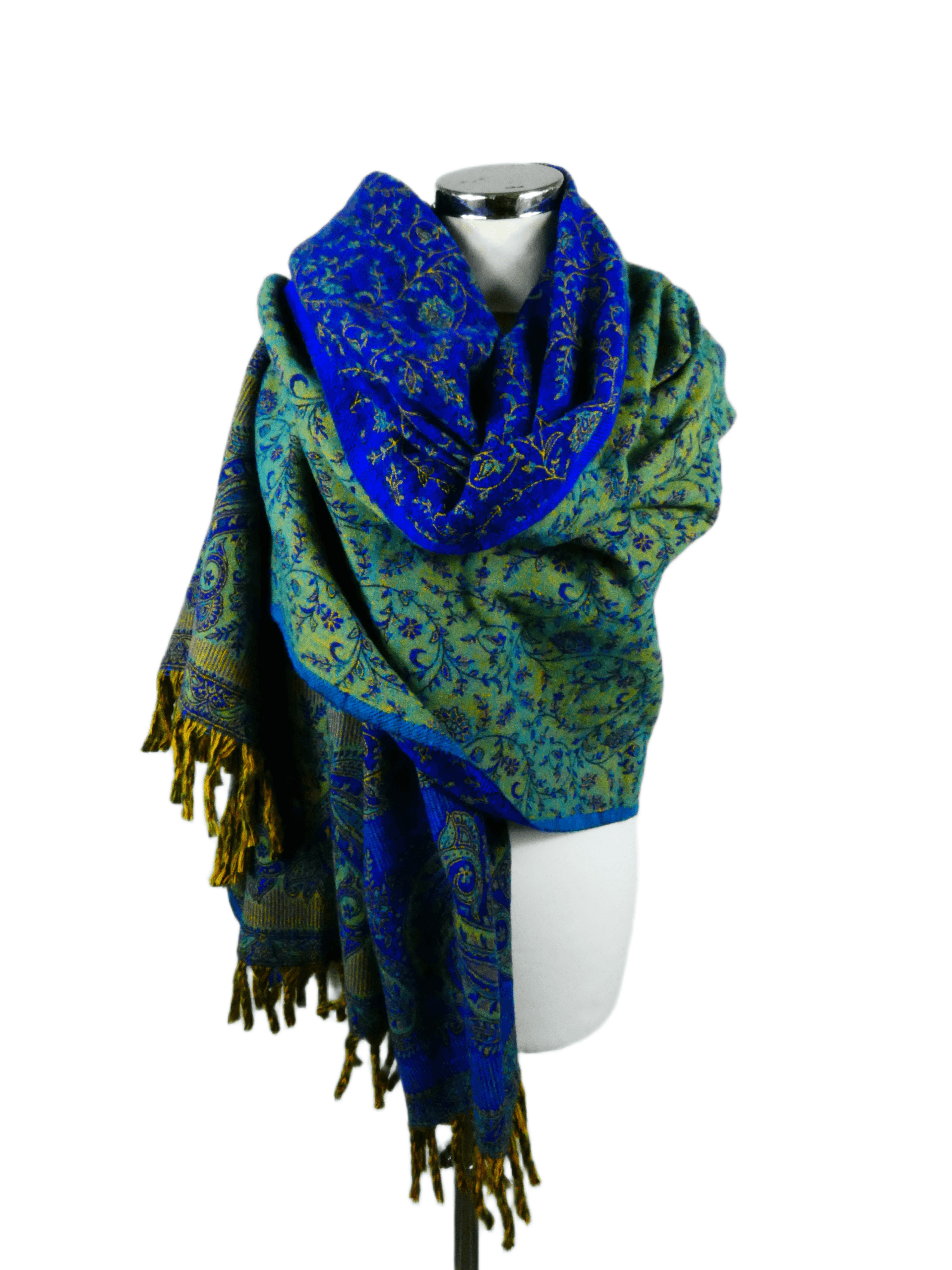 Yakwol Omslagdoek - Blauw, Turquoise - Afbeelding 5