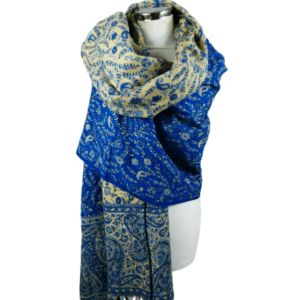 Yakwol Omslagdoek - Blauw, Zand