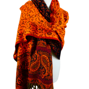 Yakwol Omslagdoek -  Blauw, Oranje